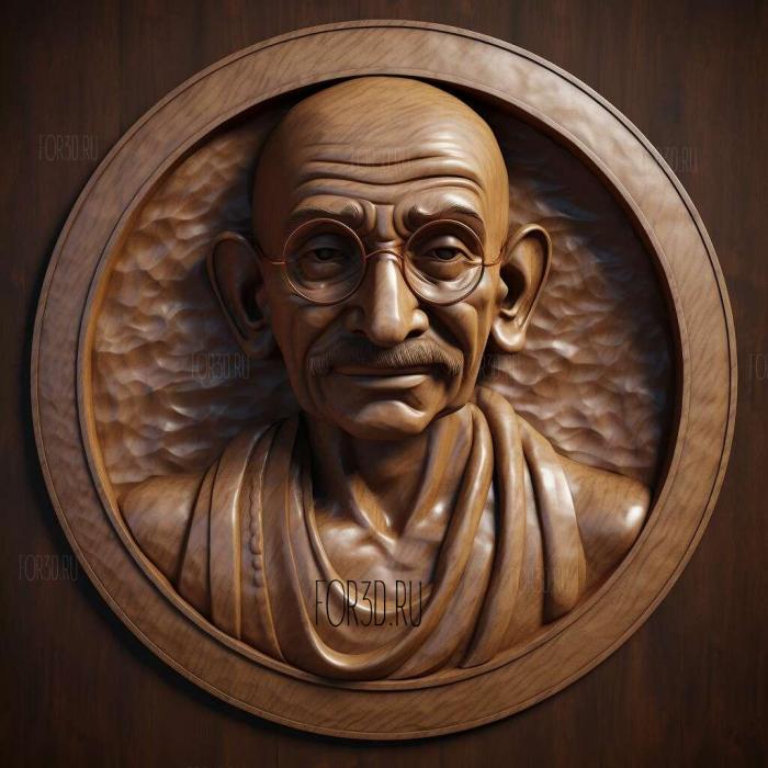 Gandhi 3 stl model for CNC